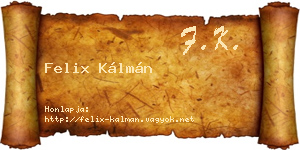 Felix Kálmán névjegykártya