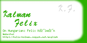 kalman felix business card